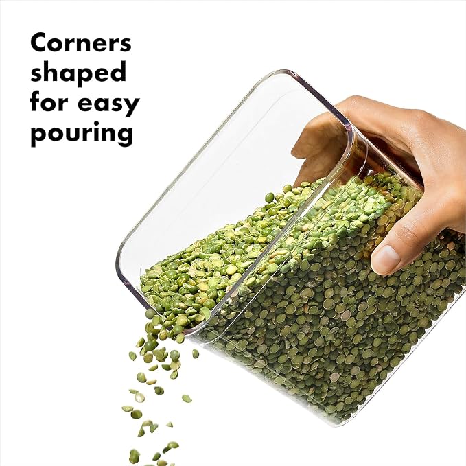 OXO Steel POP Container Big Medium Square - 4.4 Qt (Pack of 4) Airtight Food Storage Containers for Flour, Sugar and More, Grey - Image 7