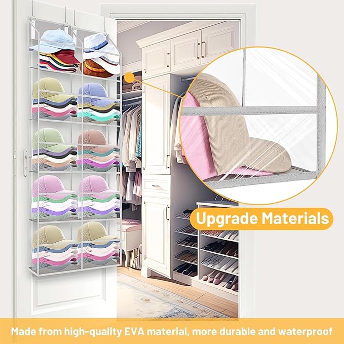 Over the Door Organizer 5 Tiers,Extra Large Behind Door Storage of 10 Compartments,50 lbs Weight Capacity Over the Door Storage, Clear Door Hanging Organizer for Closet, Diaper Organizer - Image 5