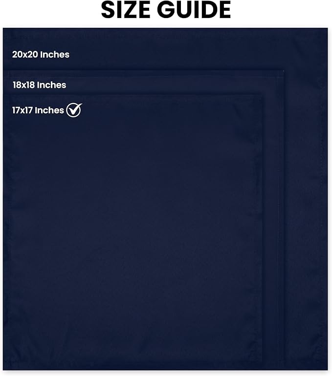 Utopia Home [24 Pack, Navy Blue] Cloth Napkins 17x17 Inches, 100% Polyester | Hemmed Edges, Washable and Reusable Ideal for Parties, Weddings and Dinners - Image 2