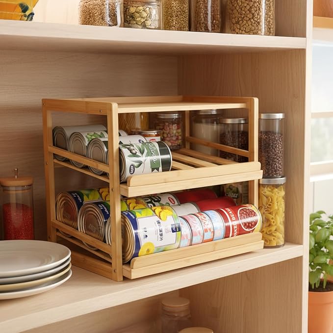 Can Organizer for Pantry, Hold up to 72 3oz Cat Can | 3 Tiers Rolling Can Storage, Soda Dispenser, For Cabinet - Image 5