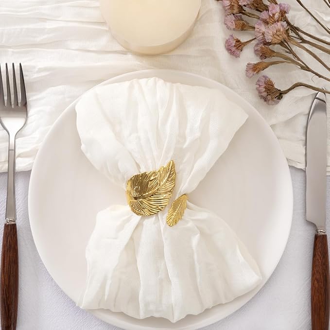 Cheesecloth Napkins Iovry White Cloth Napkins Bulk,Set of 50 | 21''x21'',Washable Boho Table Gauze Fabric Napkins,for Wedding Baby Bridal Shower Dinner Party Decor - Image 2