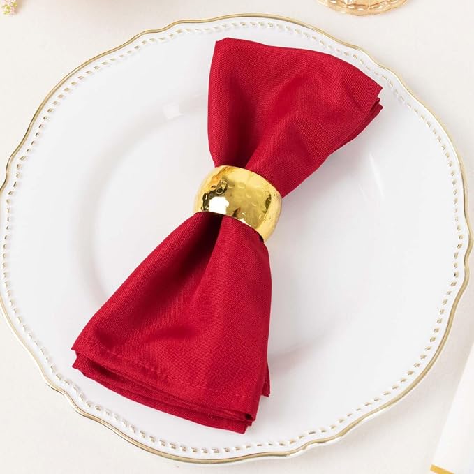 Efavormart Premium Cloth Napkins Set of 50, 17x17 Inch Wine Seamless Dinner Napkins, Washable Linen Table Napkin Cloth with Hemmed Edges for Weddings, Party and Banquet by efavormart
