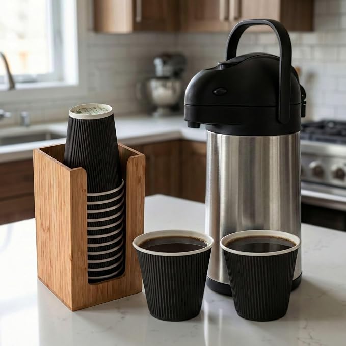 Restaurantware-4.5 x 8 Inch Coffee Cup Dispenser, 1 Countertop Cup Lid Organizer - Holds Cups/Lids/Napkins Up To 3.75 Inch in Diameter, Compact, Bamboo Cocktail Napkin Holder, For Bars or Offices, - Image 4