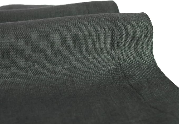 100% French Pure Linen Cloth Dinner Table Napkins Machine Washable Stone Washed 15x15 Inch Set of 4 Charcoal Black - Image 7