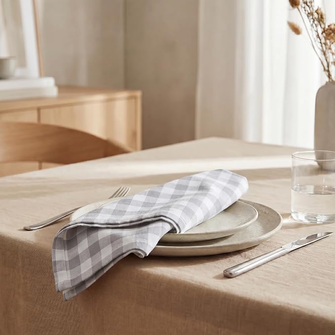 Urban Villa Cloth Napkins Cotton 20x20 (Set of 12) Grey - Image 4
