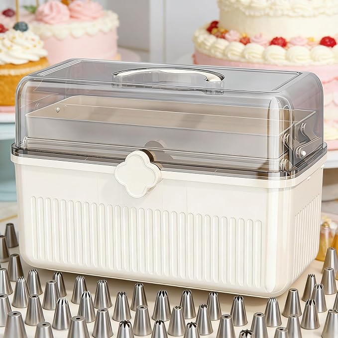 309 PCS Cake Decorating Kit with Storage Case, 73 Stainless Steel Piping Gun & Tips, Baking Frosting Decorating Tools for Beginners (White) - Image 8