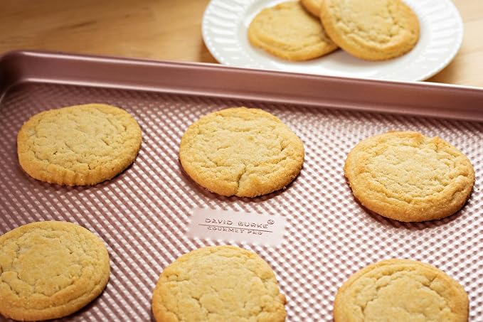 David Burke 15x10" Cookie Sheet – Carbon Steel, PFTE & PFOA Free, Oven Safe, Non-Toxic, Perfect for Baking and Roasting – Rose Gold - Image 5
