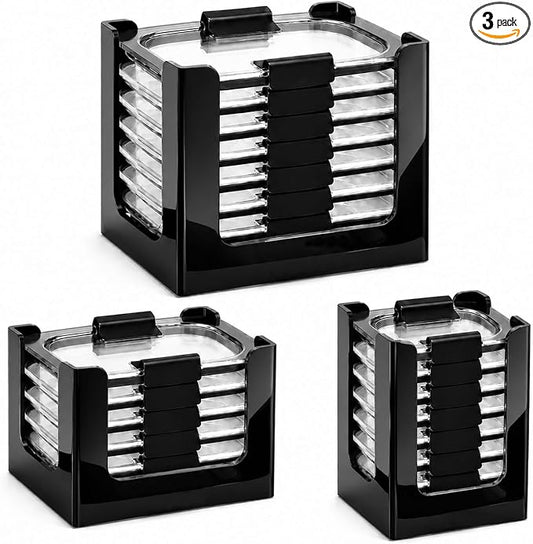 3PCS Food Container Lid Organizer Fit for Rubbermaid Brilliance Nap-on Lids | Black Acrylic Stackable Lid Holder Rack, Holds 24 Lids, Fits 0.5, 1.3, 3.2 & 4.7 Cup Lids, Stackable Kitchen Storage by Unknown