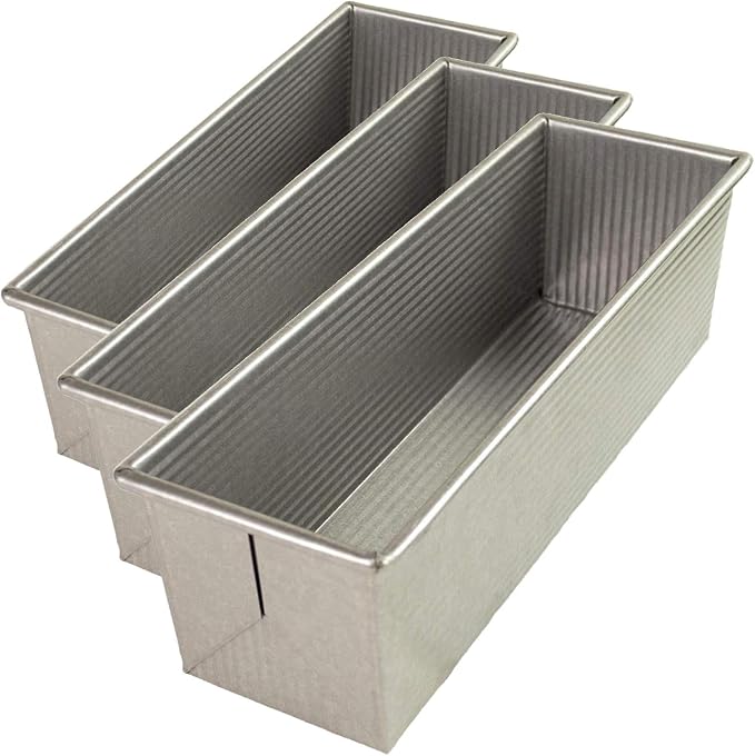 USA Pan Bakeware Pullman Loaf Pan, Large, Silver (Pack of 3) by USAPan