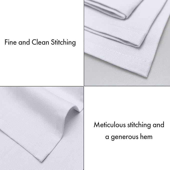 Ruvanti Cloth Napkins Set of 12, 100% Cotton High GSM 18x18 Inches Soft, Washable, Highly Durable & Absorbent, Perfect for Parties, Christmas, Thanksgiving Dinners – White - Image 7