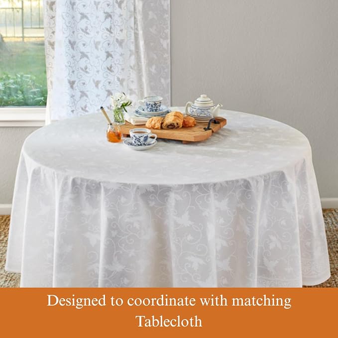 100% White Cotton Dinner Napkins, Set of 6, Hand Printed Ivy Lace Design, Fair Trade, Washable Cloth Napkins for Parties & Cocktails 20x20 in - Image 4