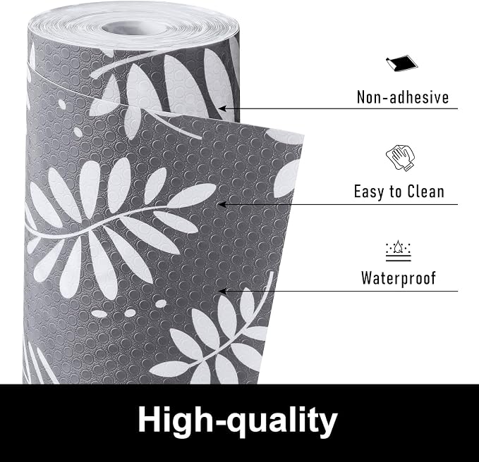 Cooyes Drawer and Shelf Liner, Non-Adhesive Shelf Liners for Kitchen Cabinets, Thick Strong Grip Mats for Desk, Shelves, Bathroom Drawers, Fridge, Cabinet Protection（23.6" W x 119" L） - Image 5