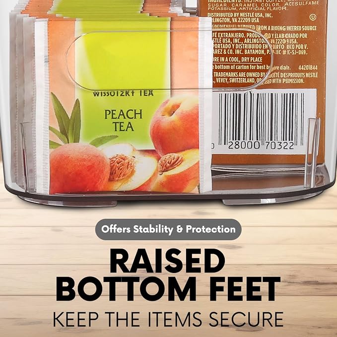 Clear storage organizer bins, Medium Kitchen Cabinet Organizers and Storage Baskets Pantry Fridge Containers for Organizing Cabinet Organization Perfect for Foods Snacks Chips Vitamin spices - Image 4