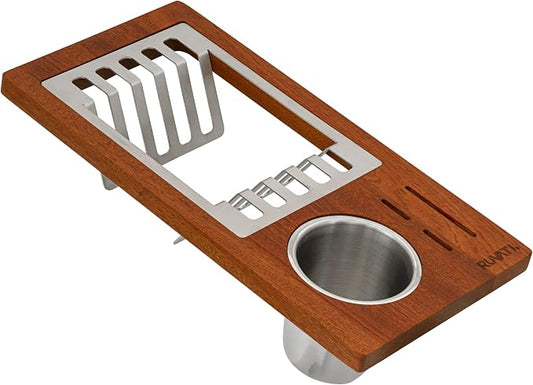 Ruvati Wood Dish Plate and Silverware Caddy Drying Rack for Workstation Sinks - RVA1542 by Unknown