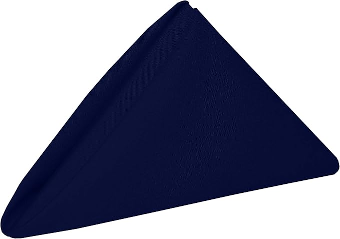 17x17-Inch Cotton-Feel Cloth Napkins, Deep Royal Set of 12 | Bulk Case of 1 Dozen, Square, 100% Spun Polyester Fabric, MJS-Spun Construction, Cotton-Like Hand, Machine Washable, Seamless by UltimateTextile