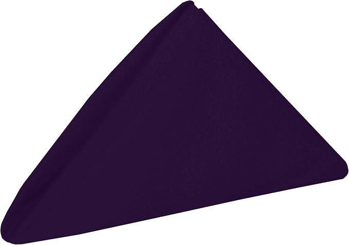 17x17-Inch Cotton-Feel Cloth Napkins, Purple, Set of 24 by UltimateTextile