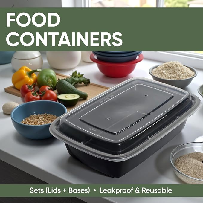 24 oz 150 Pack Meal Prep Containers BPA Free Leakproof Stackable Food Storage Containers with Lids, Microwave & Dishwasher Freezer Safe Reusable To Go Containers Bento Box Style Take Out Clear Plastic - Image 4