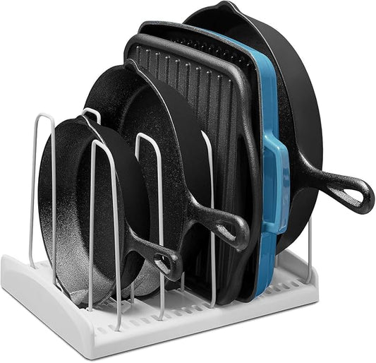 YouCopia StoreMore Cookware Rack with Tall Steel Wires, Adjustable Pan and Lid Organizer for Kitchen Cabinet Storage, Classic Edition by YouCopia