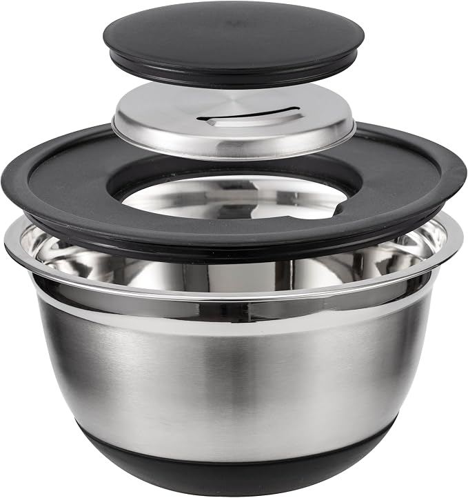 COOK WITH COLOR Stainless Steel Mixing Bowls Set with Lids - Nesting Bowls with Non-Slip Bottom, Silver, 14 Pieces - Image 9