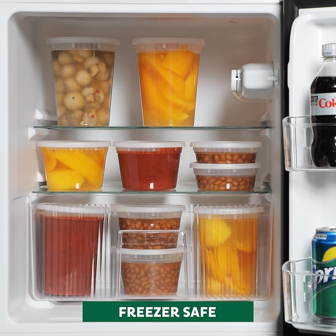 Freshware Food Storage Containers [50 Set] 25 oz Plastic Deli Containers with Lids, Slime, Soup, Meal Prep Containers, BPA Free, Stackable, Leakproof, Microwave, Dishwasher and Freezer Safe - Image 6
