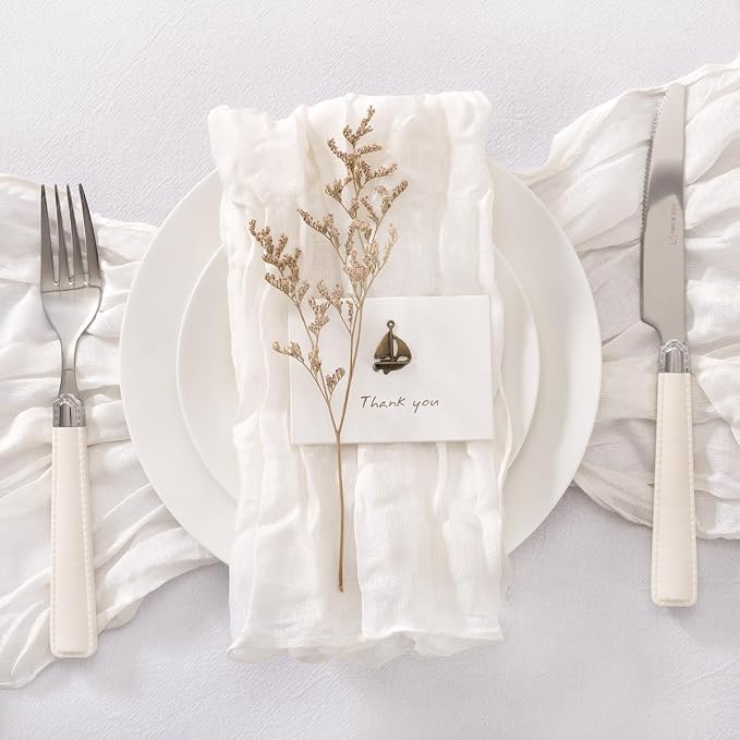 Cheesecloth Napkins Iovry White Cloth Napkins Bulk,Set of 100 - Image 4