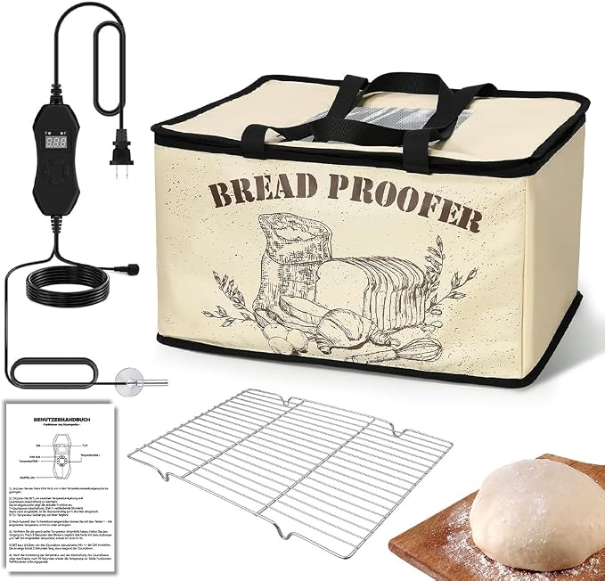 Bread Proofing Box, 50-113°F Dough Fermentation Container | Warming box for home bread, pizza dough, baking and kombucha fermentation projects by Lwuey