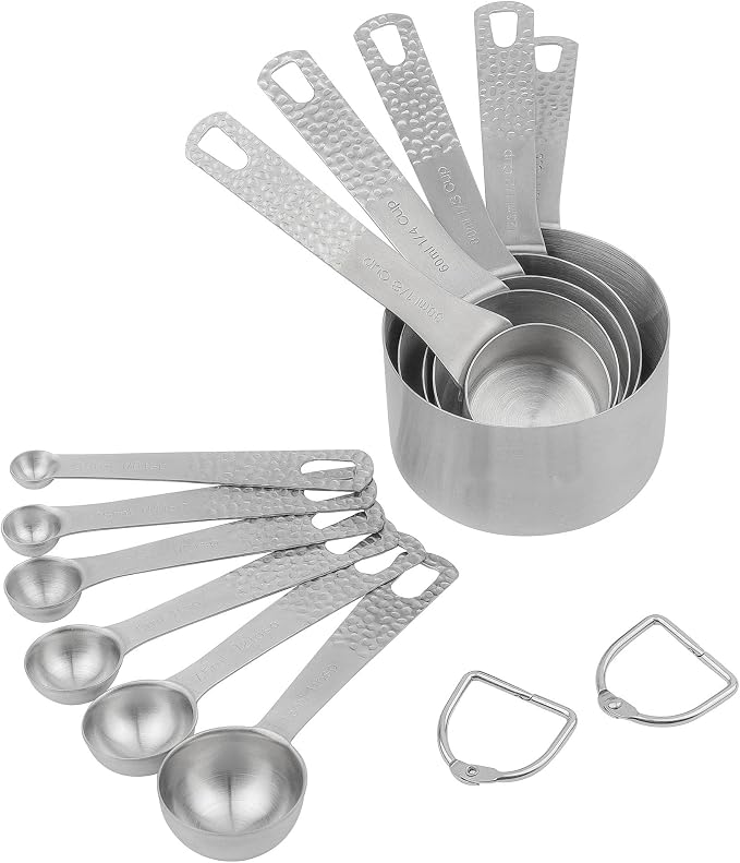 Measuring Cups and Spoons Set, 18/8 Stainless Steel Measuring Cups and Spoons Set for Baking & Kitchen, Metric & US Metal Measure Cup and Spoon for Dry & Liquid - Image 4