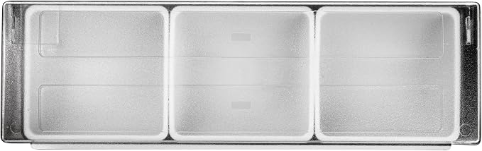 Restaurantware Bar Lux 19.6 x 6.3 x 3.7 Inch Condiment Caddy 1 Durable Bar Caddy - 3 Removable Compartments Built-In Lid Black Plastic Condiment Holder For Restaurant Store Cocktail Garnish - Image 14