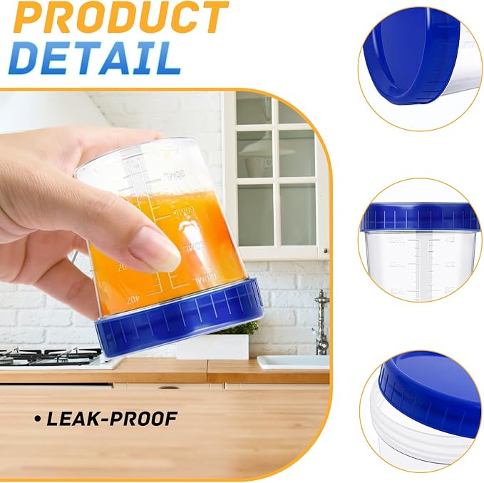 40 Pack 4oz Small Containers with Lids,Reusable Salad Dressing Container Airtight Leakproof Condiment Containers with Screw Lids,Take Away Stackable Plastic Dip Sauce Cups for Snack,Drink,Ketchup - Image 3