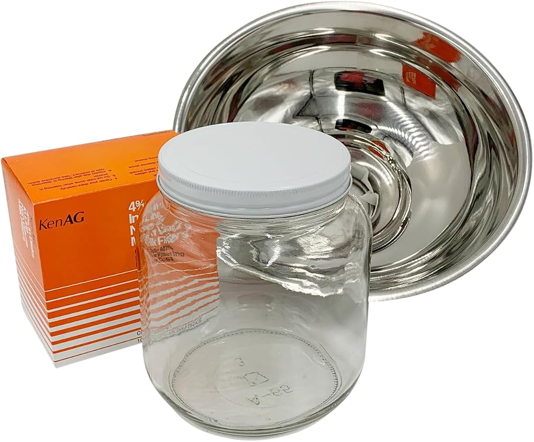 SS Strainers (Medium Strainer with Glass Jar Combo, Half Gallon Jar Combo) - Image 2