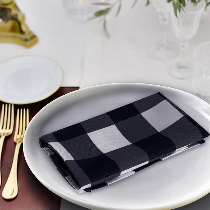 Buffalo Plaid Table Napkins Set of 100 Checkered Cloth Napkins 17x17 inch Washable Dinner Gingham Pattern Napkins Soft Napkins for Wedding Party Dining Banquet(Navy and White) - Image 5