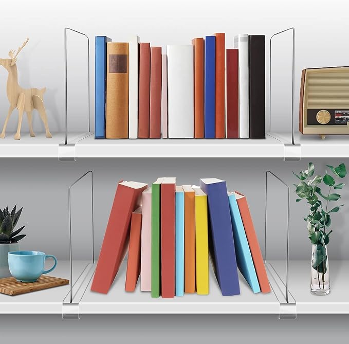 Acrylic Shelf Dividers for Closet Organization 16Pack Closet Shelf Divider Closet Dividers for Shelves Shelf Organizer for Closet Shelf Organizer for Wood Closet Separator Clear - Image 3