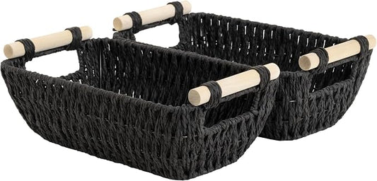 Storageworks Small Storage Basket, Organizing Baskets For Shelf, Black by StorageWorks