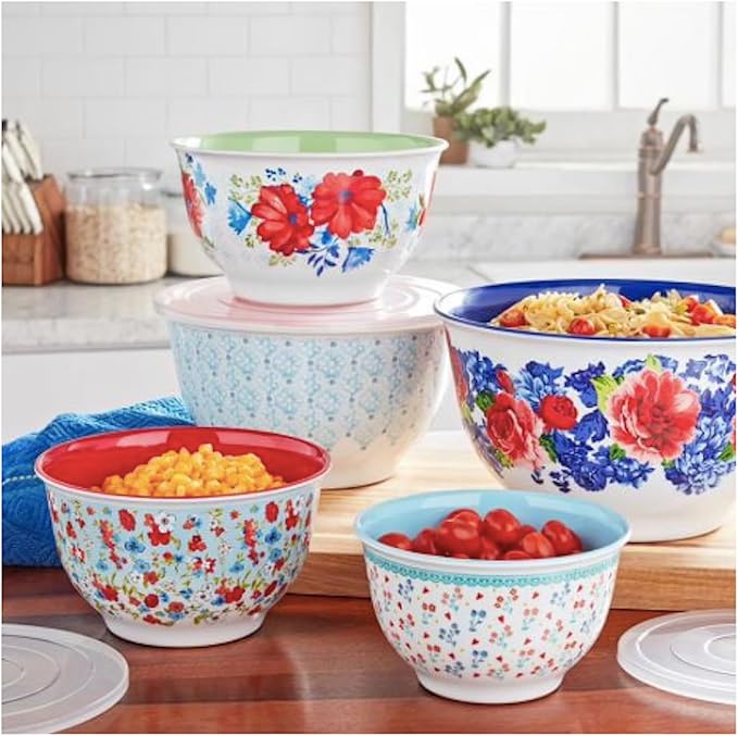 Heritage Melamine Mixing Bowl Set, 10 Pieces with Lids (Heritage) by Unknown