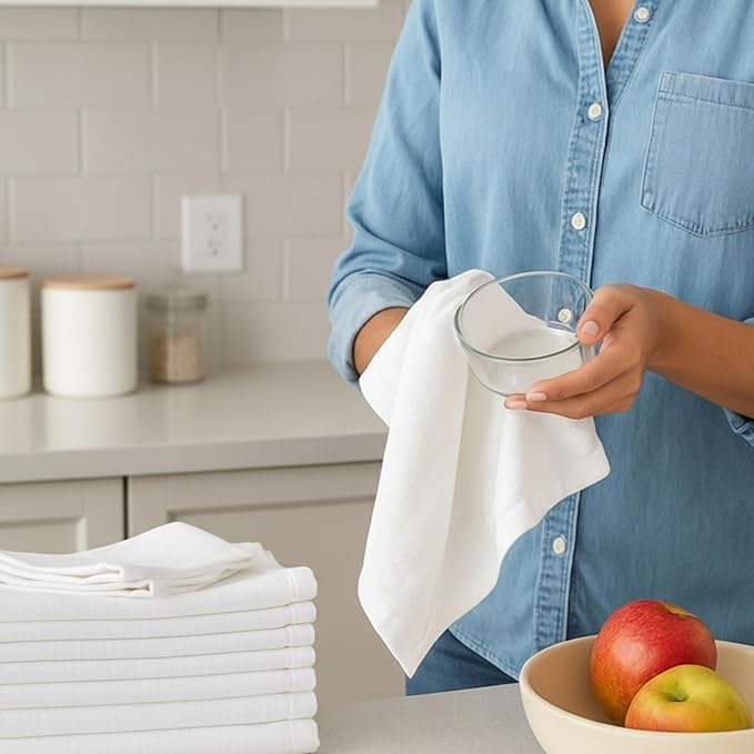 LITO LINEN AND TOWEL Flour Sack Tea Towels for Kitchen, 100% Cotton White Tea Towel & Dish Towels for Embroidery, Crafts, Cleaning & Baking, 18 x 28 Inch, Pack of 3 - Image 4