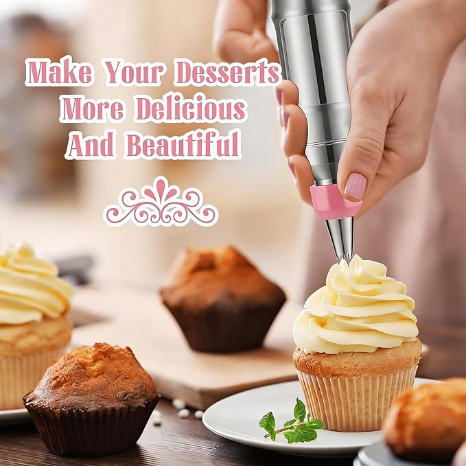 309 PCS Cake Decorating Kit with Storage Case, 73 Stainless Steel Piping Gun & Tips, Baking Frosting Decorating Tools for Beginners (White) - Image 2
