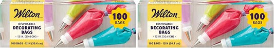 Wilton 12-Inch Disposable Cake Decorating Pastry Bags, 100-Count (Pack of 2) by Wilton