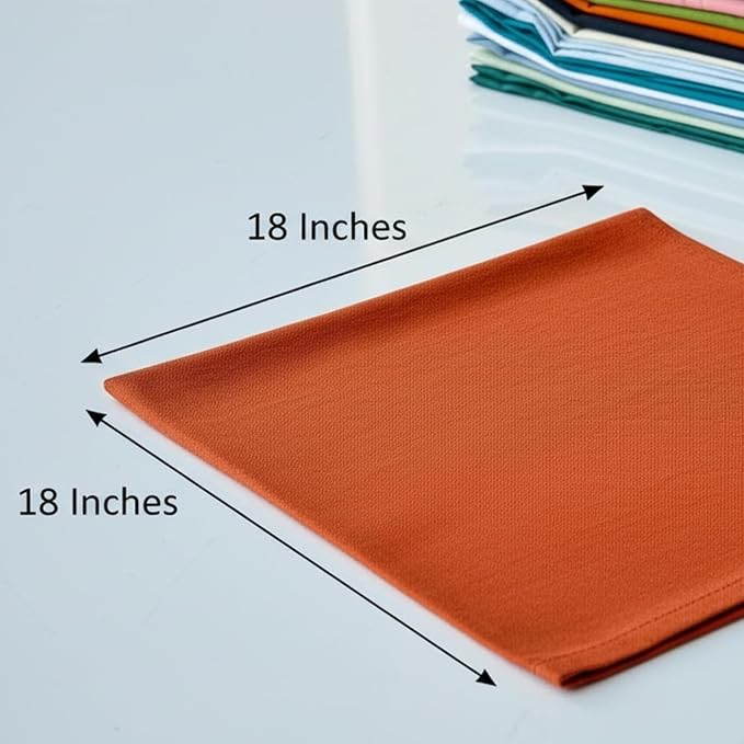 Multicolor Cloth Napkins Set of 12, 100% Pure Cotton Reusable Dinner Napkins, Soft Washable Absorbent Handloom Fabric Napkins for Lunch, Party, Home Kitchen (18" x 18" (Set of 12)) - Image 3