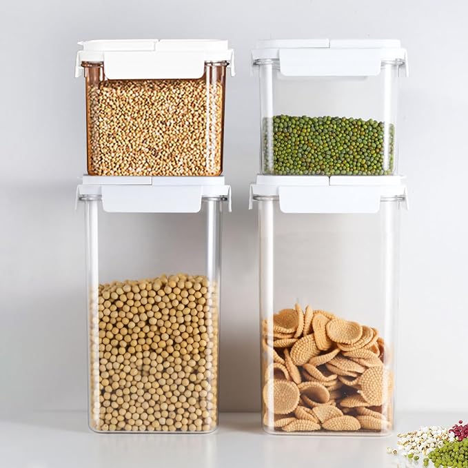 Premium Cereal Containers Storage With Lid 8 PCS Cereal Dispenser For Pantry Organization BPA Free Rubbermaid Brilliance Storage Containers - Image 4