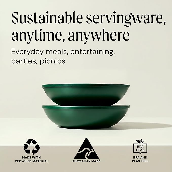 Large Serving Bowl with Lid - Certified Recycled Food-Safe Plastic, BPA-Free, Dishwasher, Microwave, Fridge and Freezer Safe | 4.96qt | Thyme - Image 7