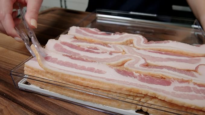 Pikanty Bacon Container for Refrigerator with Tongs & Drain Tray — Airtight Deli Meat Keeper, Cheese & Cold Cuts Storage, Dishwasher & Freezer Safe, Made in USA - Image 7