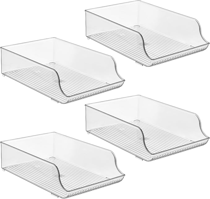 iDesign Water Bottle Organizer for Fridge, Set of 4, Clear | Made in USA - Image 8