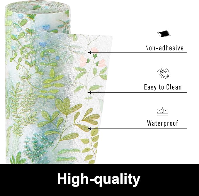 CooyesFridge Liners Shelf Liner for Kitchen Cabinets Refrigerator Liners Waterproof & Oil-Proof Kitchen Cupboard Liner Non Adhesive Drawer Mats EVA Material for Shelves（11.8" W x 360" L） - Image 2