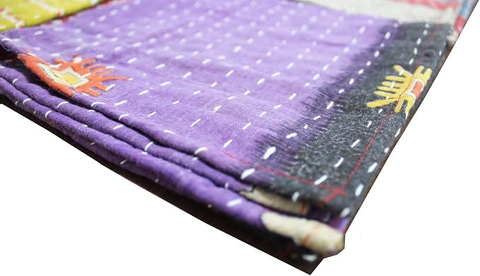Mango Gifts Kantha Cloth Napkins Set of 12 – Handmade Cotton Reusable Dinner Napkins, 16x16 Inch, Assorted Boho Colors, Eco Friendly Table Linen for Weddings & Parties - Image 7