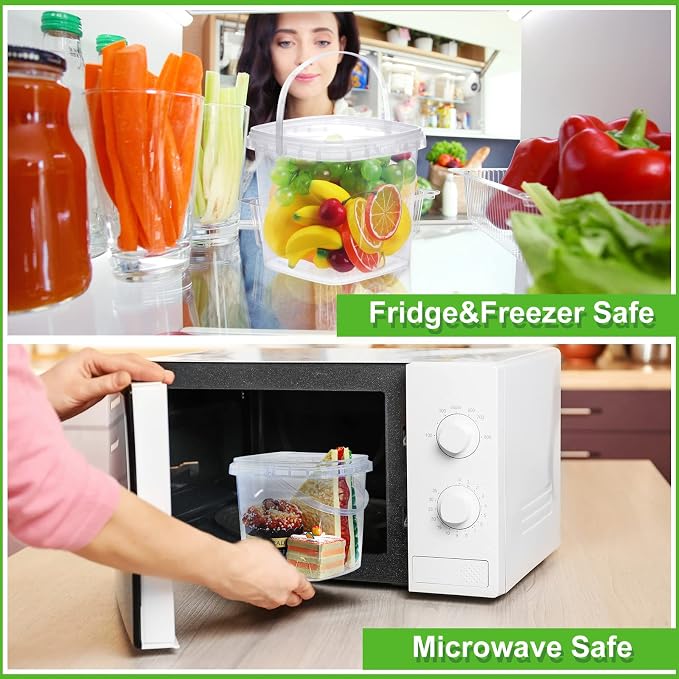 Macarrie 100 Pack 34 oz Square Deli Containers with Lids Clear Plastic Food Storage Containers Airtight Organizer Bin for Food Prep Freezer Kitchen Restaurant Supplies - Image 4