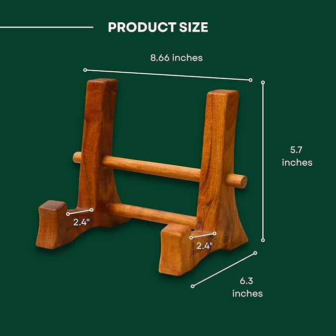 Chopping Board Stand – Teak Wood – Premium Handmade Holder Organizer for Boards, Drying Rack, Single or Dual Slot, Fits Thick Boards, Air-Dry Base (1 Slot (2.4 in Thickness) - 2 Pieces) - Image 5