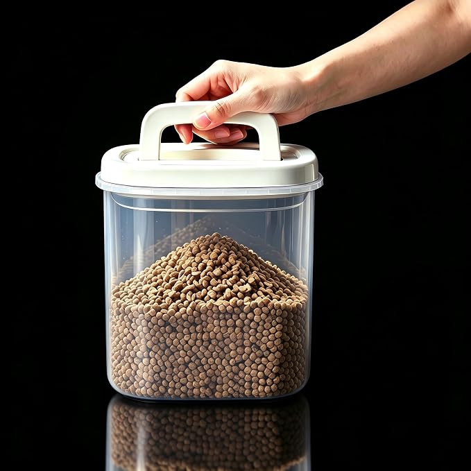 10 Lbs Rice Container Storage with Measuring Cup | 10lbs /5.0 Qt Capacity, Storage Rice & Cereal & Pet & Laundry Pod Bin, Kitchen Bathroom Pet Food Pantry by LivLab
