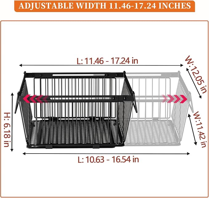 Large Freezer Organizer Bins for 10 to 20 Cu.Ft,Leak-Proof Bottom,2 Pack | ANJUBANFreezer Organizer Bins, Stackable,expandable,foldable,With handle Wire Storage Container Baskets for Sort Frozen Meats - Image 8