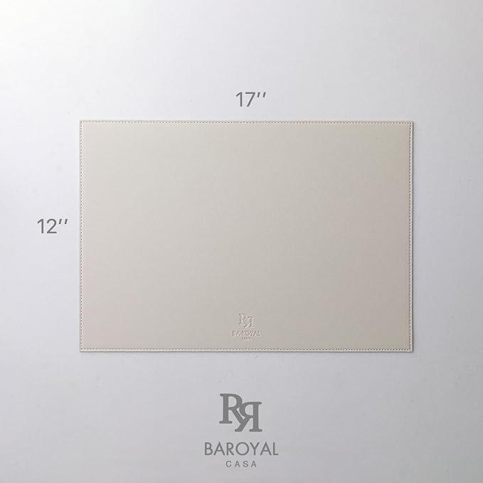 Baroyal Faux Leather Placemats Set of 4 Vinyl Washable Wipeable Table Mats for Kitchen Dining Table Heat Resistant Waterproof Modern Indoor/Outdoor Placemats Non-Slip Easy Clean Place Mats-Cream White - Image 6