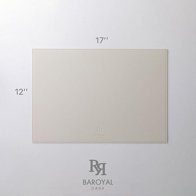 Baroyal Faux Leather Placemats Set of 6 Vinyl Washable Wipeable Table Mats for Kitchen Dining Table Heat Resistant Waterproof Modern Indoor/Outdoor Placemats Non-Slip Easy Clean Place Mats-Cream White - Image 7